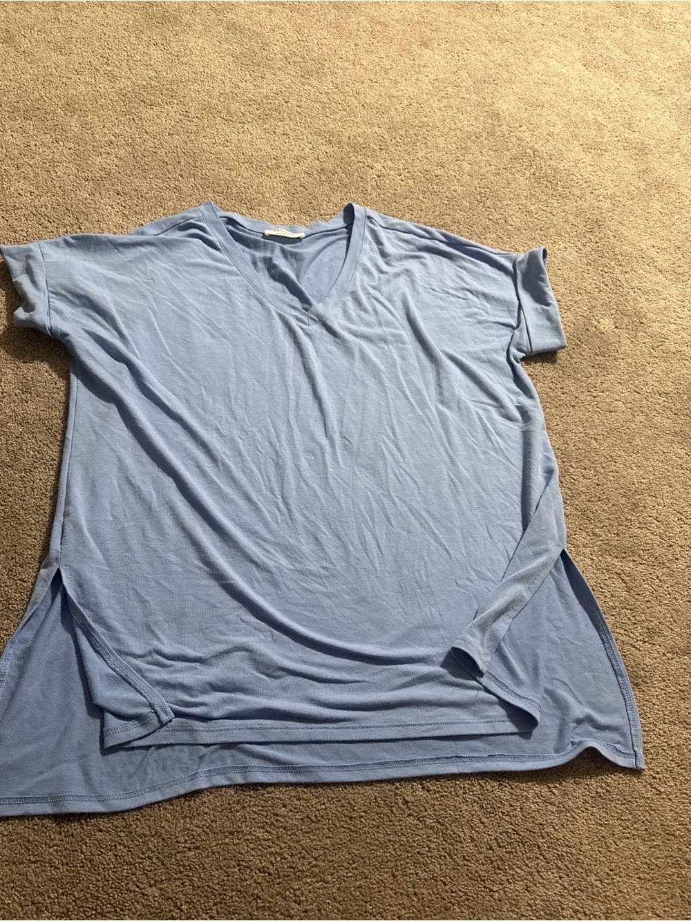 Zenana Soft V-Neck Tunic in Light Blue